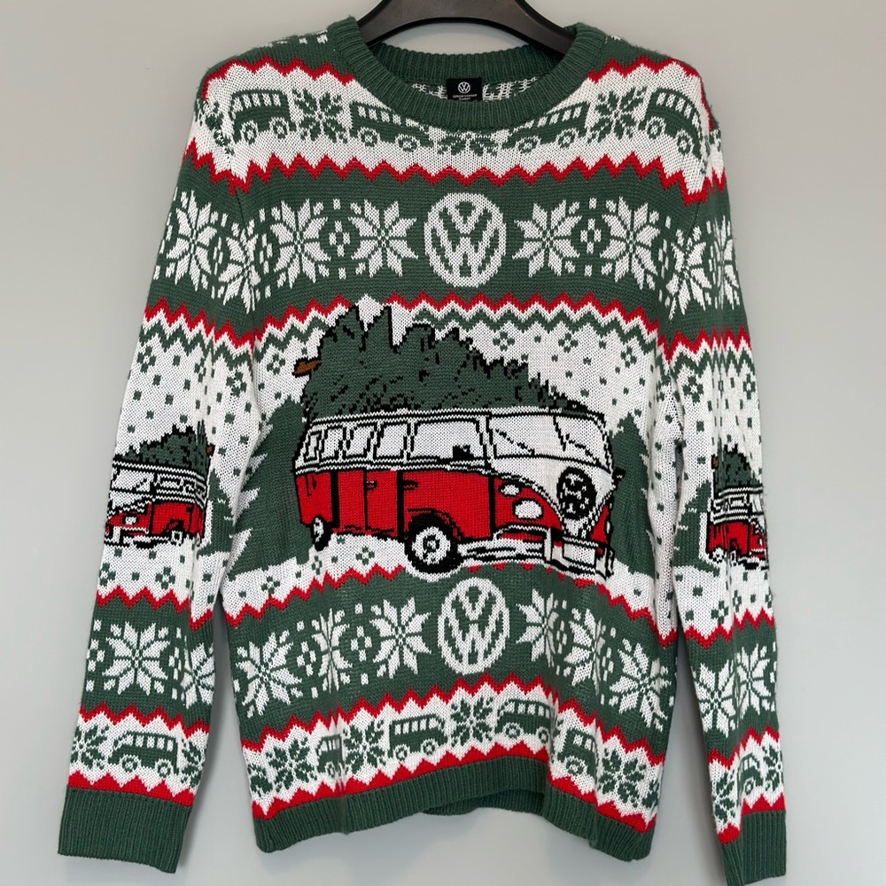 VW Campervan Christmas Jumper Official Fair Isle Knit Men’s Small New